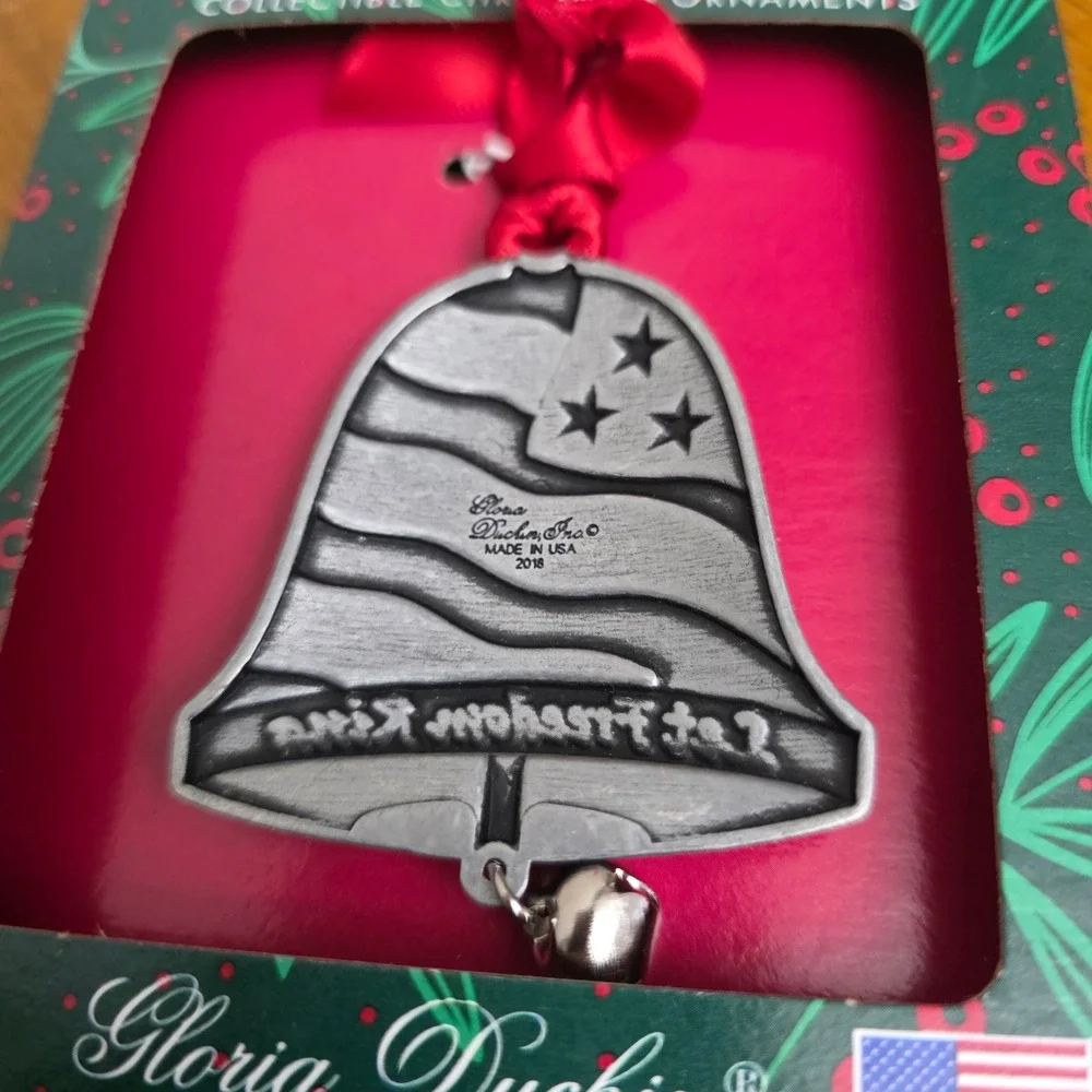 Gloria Duchin Let Freedom Ring‎ Bell Christmas Ornament Collectible USA Made